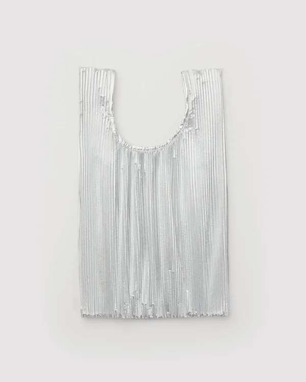 Pleated Baggu - Chrome Metallic