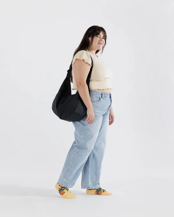 Large Nylon Crescent Bag - Black 37.5"