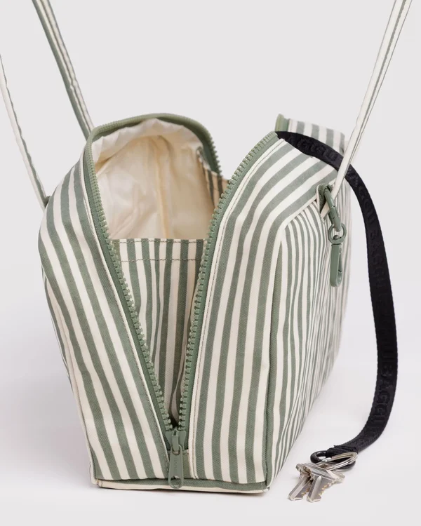 Nylon Bowler Bag - Sage Stripe