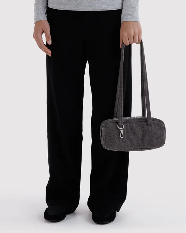 Small Denim Bowler Bag - Washed Black Denim - Size: OS