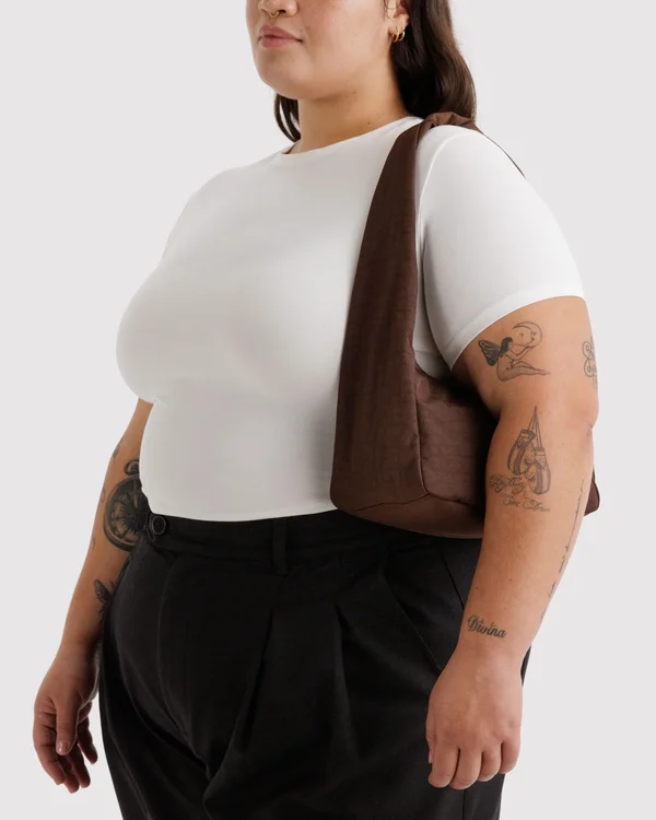 Small Nylon Meringue Bag - Coffee - Material: heavyweight-nylon