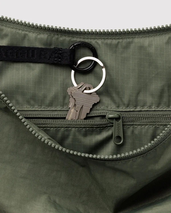 Large Nylon Crescent Bag - Caper - Size: OS