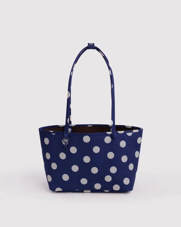 Medium Nylon Reversible Tote - Navy Polka Dot Mix - Size: OS
