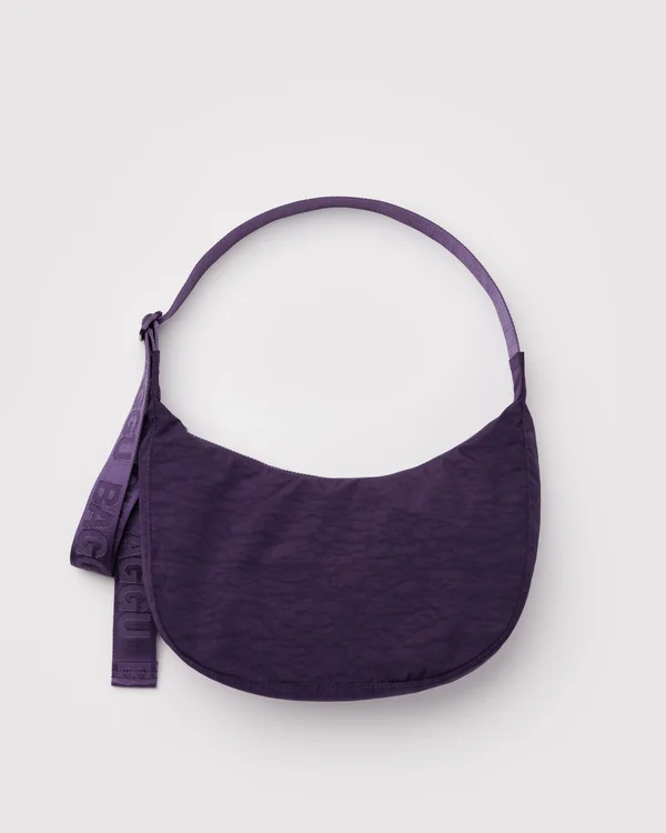 Medium Nylon Crescent Bag - Fig - Material: heavyweight-nylon