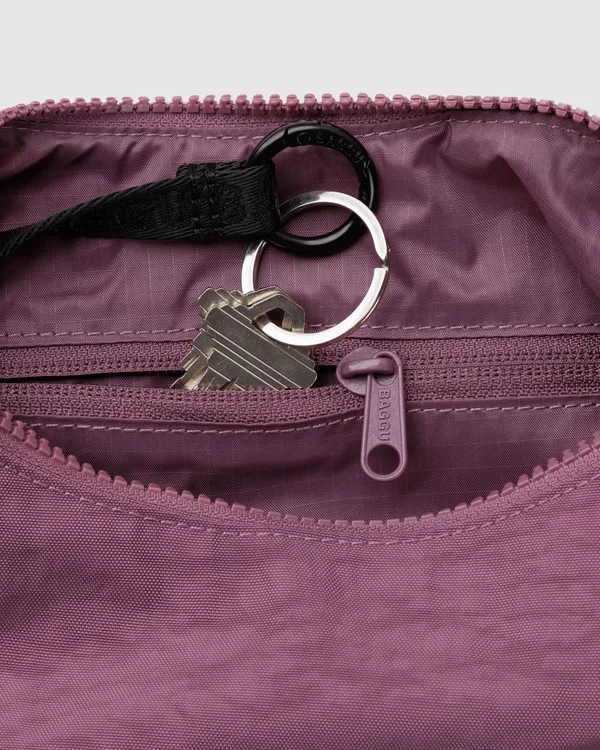 Small Nylon Crescent Bag - Wild Plum