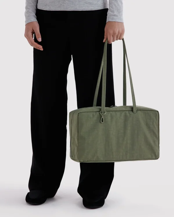 Medium Nylon Bowler Bag - Caper - Material: heavyweight-nylon