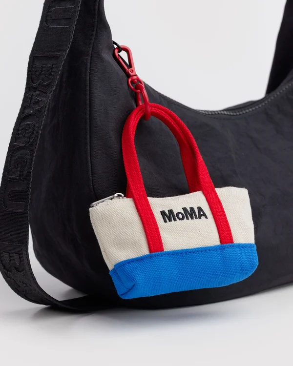 Moma Tote Charm - Red/ Blue - Material: Canvas