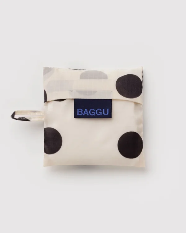 Baby Baggu - Cream and Black Polka Dot - Material: ripstop-nylon