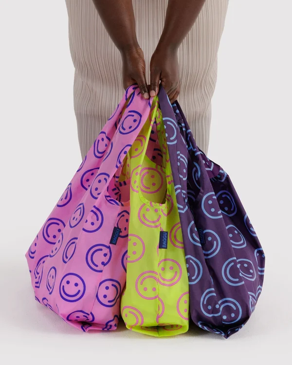Standard Baggu Set of 3 - Bright Happy Mix - Material: ripstop-nylon