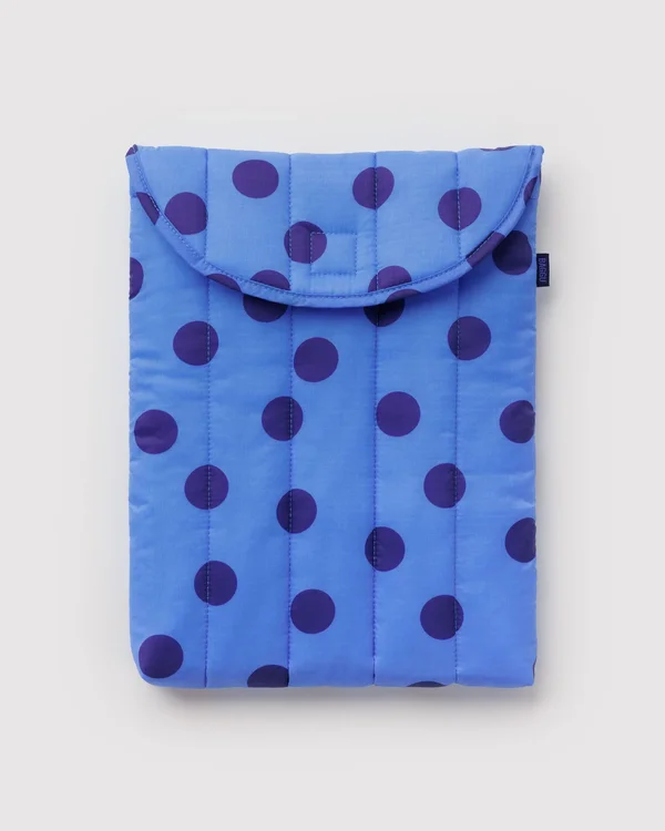 Puffy Laptop Sleeve 13"/14" - Blue Polka Dot - Size: OS
