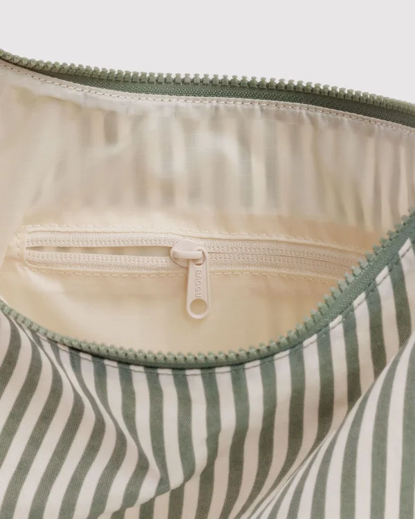 Nylon Shoulder Bag - Sage Stripe - Size: OS