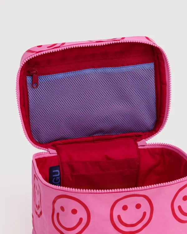 Large Cosmetic Case - Azalea Pink Happy