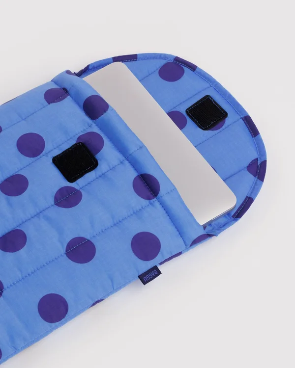 Puffy Laptop Sleeve 13"/14" - Blue Polka Dot - Size: OS