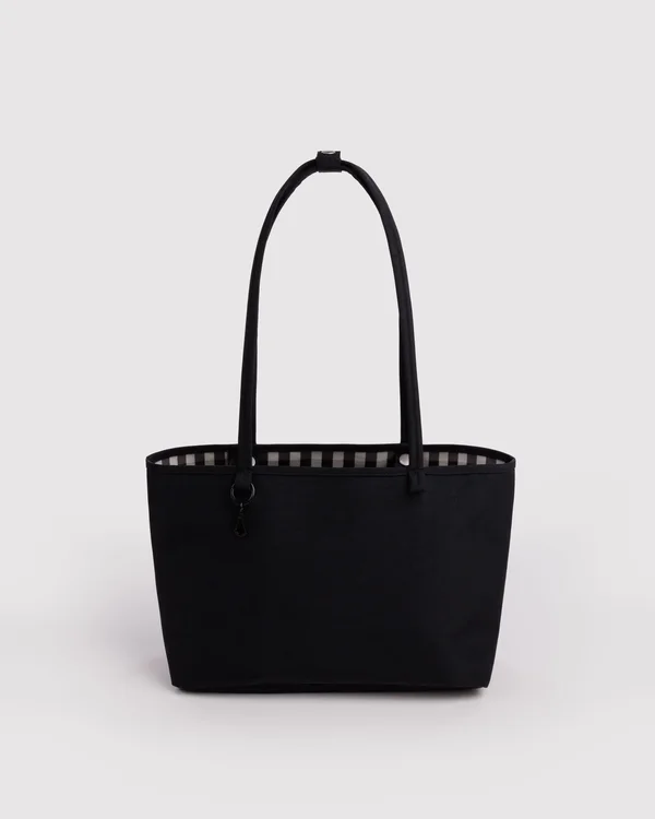 Medium Nylon Reversible Tote - Black Mix - Material: heavyweight-nylon