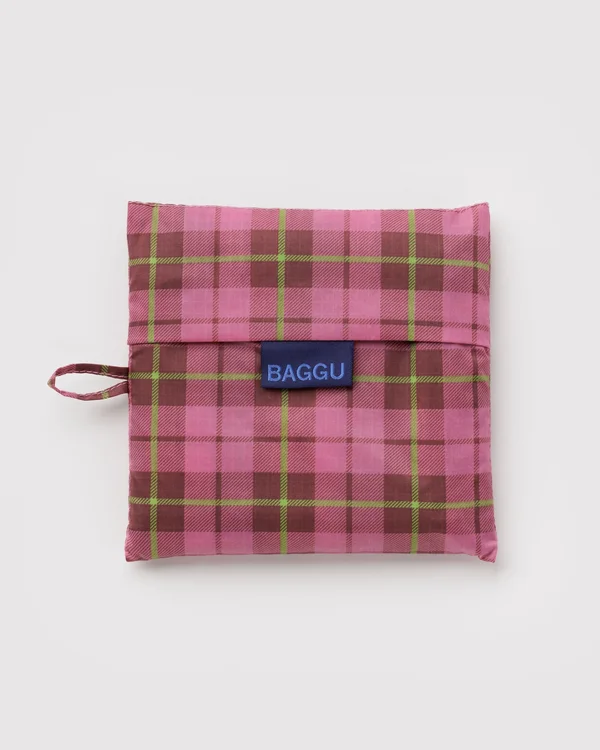 Big Baggu - Azalea Pink Tartan - Material: ripstop-nylon