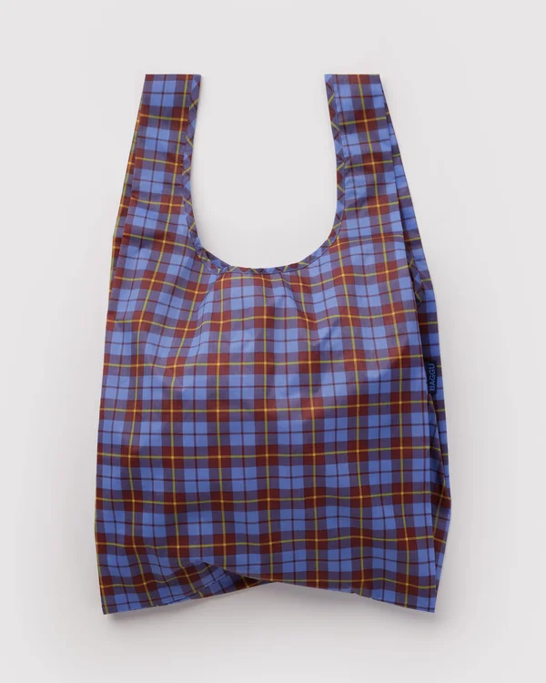 Standard Baggu - Blue Tartan - Material: ripstop-nylon