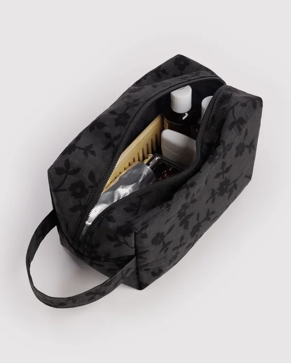 Dopp Kit - Charcoal Ditsy Floral - Material: heavyweight-nylon