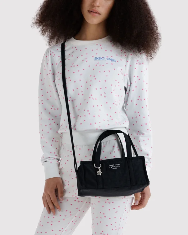 Mini Nylon Market Bag - Black - Material: heavyweight-nylon
