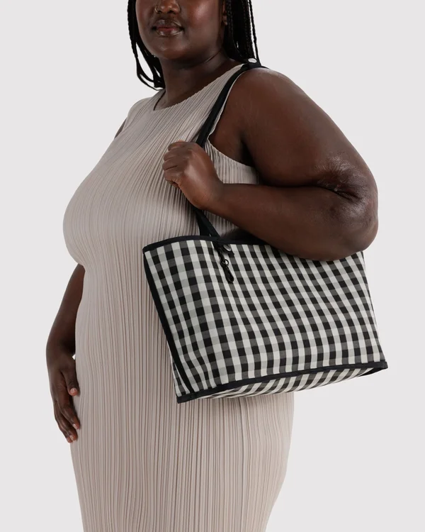 Medium Nylon Reversible Tote - Black Mix - Material: heavyweight-nylon