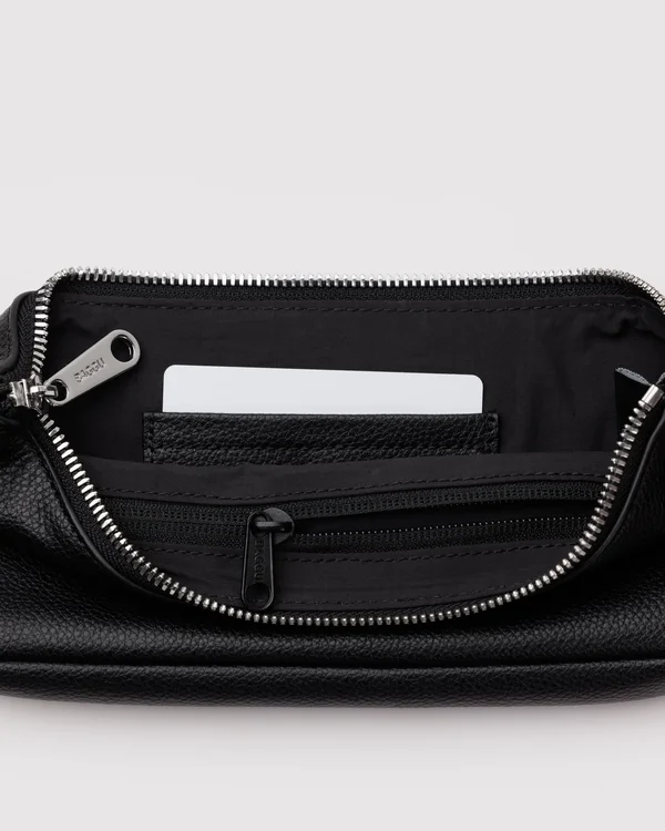 Recycled Leather Pochette - Black