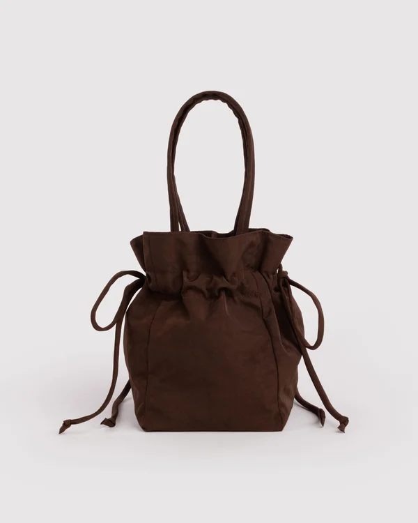 Nylon Drawstring Bag - Coffee - Material: heavyweight-nylon